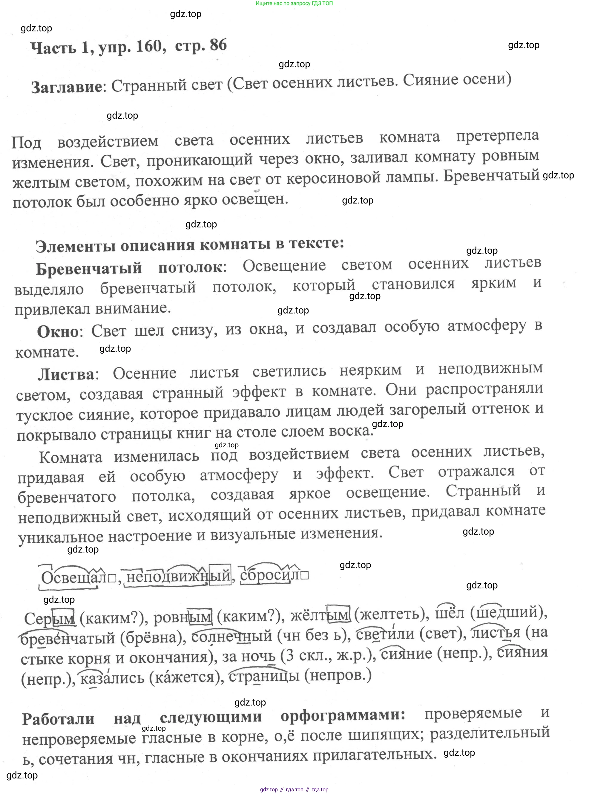 ГДЗ Русский язык, 6 класс Учебник, авторы: Баранов Михаил Трофимович, Ладыженская Таиса Алексеевна, Тростенцова Лидия Александровна, Ладыженская Наталия Вениаминовна, Дейкина Алевтина Дмитриевна, Антонова Любовь Геннадиевна, Григорян Лариса Трофимовна, Кулибаба Иван Иванович, издательство Просвещение, Москва, 2023, салатового цвета, Часть 1, страница 86, номер 160, Решение 2