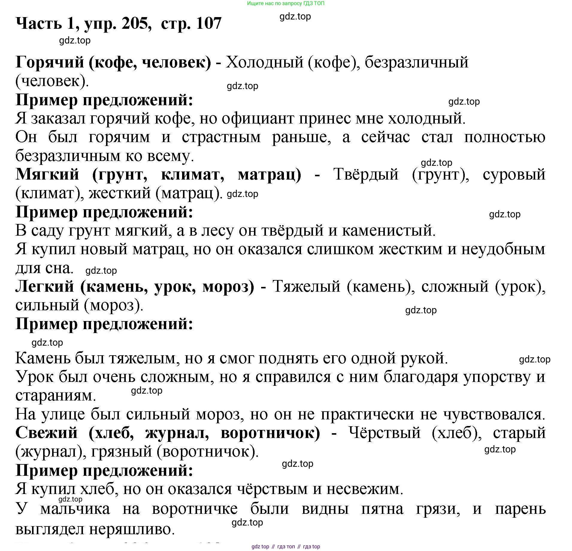 ГДЗ Русский язык, 6 класс Учебник, авторы: Баранов Михаил Трофимович, Ладыженская Таиса Алексеевна, Тростенцова Лидия Александровна, Ладыженская Наталия Вениаминовна, Дейкина Алевтина Дмитриевна, Антонова Любовь Геннадиевна, Григорян Лариса Трофимовна, Кулибаба Иван Иванович, издательство Просвещение, Москва, 2023, салатового цвета, Часть 1, страница 107, номер 205, Решение 2