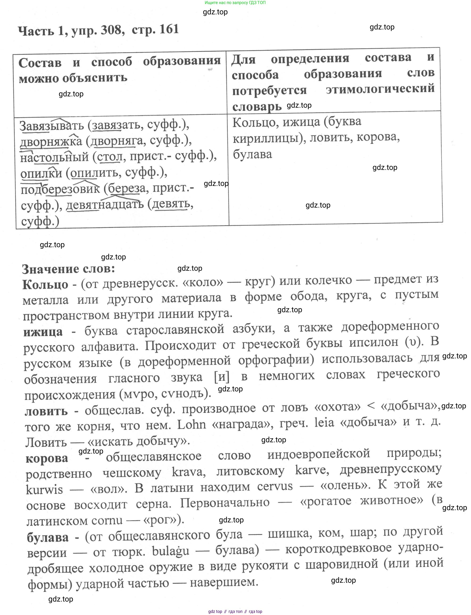 ГДЗ Русский язык, 6 класс Учебник, авторы: Баранов Михаил Трофимович, Ладыженская Таиса Алексеевна, Тростенцова Лидия Александровна, Ладыженская Наталия Вениаминовна, Дейкина Алевтина Дмитриевна, Антонова Любовь Геннадиевна, Григорян Лариса Трофимовна, Кулибаба Иван Иванович, издательство Просвещение, Москва, 2023, салатового цвета, Часть 1, страница 161, номер 308, Решение 2