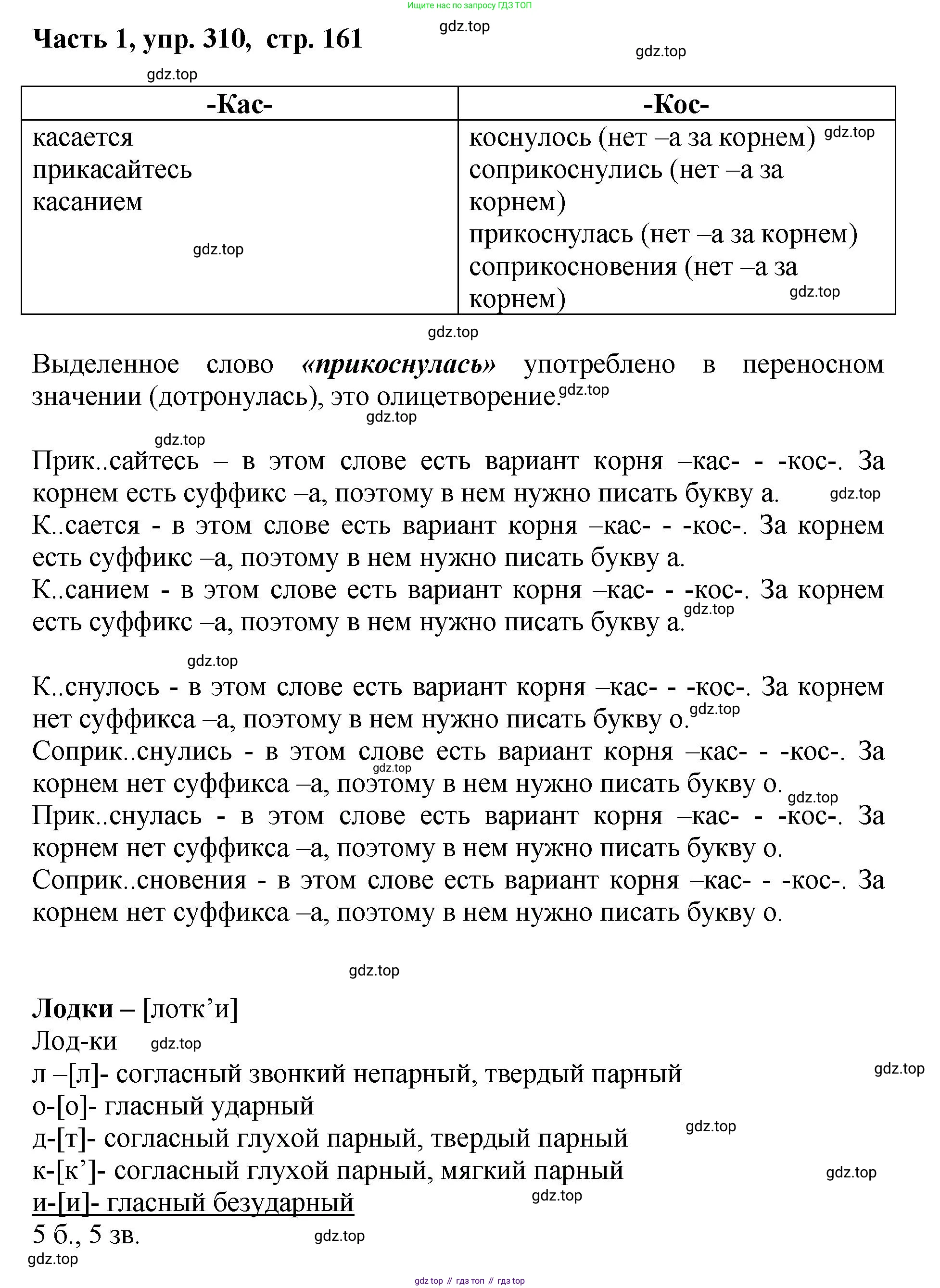 ГДЗ Русский язык, 6 класс Учебник, авторы: Баранов Михаил Трофимович, Ладыженская Таиса Алексеевна, Тростенцова Лидия Александровна, Ладыженская Наталия Вениаминовна, Дейкина Алевтина Дмитриевна, Антонова Любовь Геннадиевна, Григорян Лариса Трофимовна, Кулибаба Иван Иванович, издательство Просвещение, Москва, 2023, салатового цвета, Часть 1, страница 162, номер 310, Решение 2