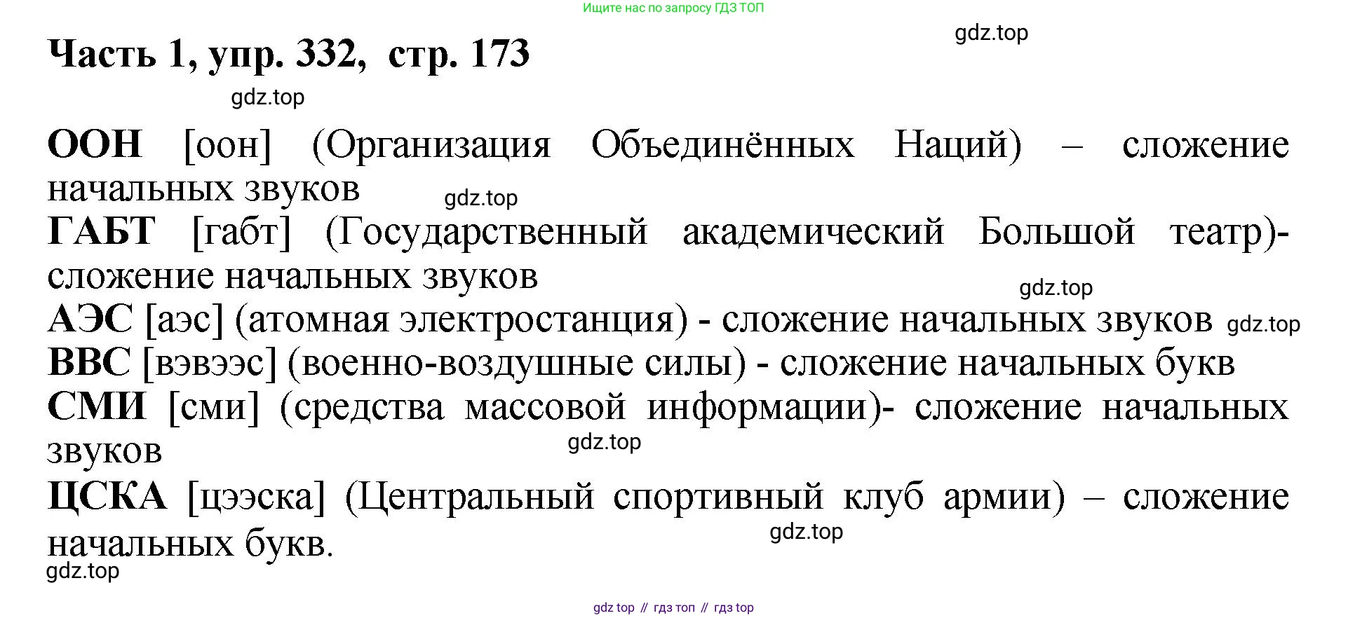 ГДЗ Русский язык, 6 класс Учебник, авторы: Баранов Михаил Трофимович, Ладыженская Таиса Алексеевна, Тростенцова Лидия Александровна, Ладыженская Наталия Вениаминовна, Дейкина Алевтина Дмитриевна, Антонова Любовь Геннадиевна, Григорян Лариса Трофимовна, Кулибаба Иван Иванович, издательство Просвещение, Москва, 2023, салатового цвета, Часть 1, страница 173, номер 332, Решение 2