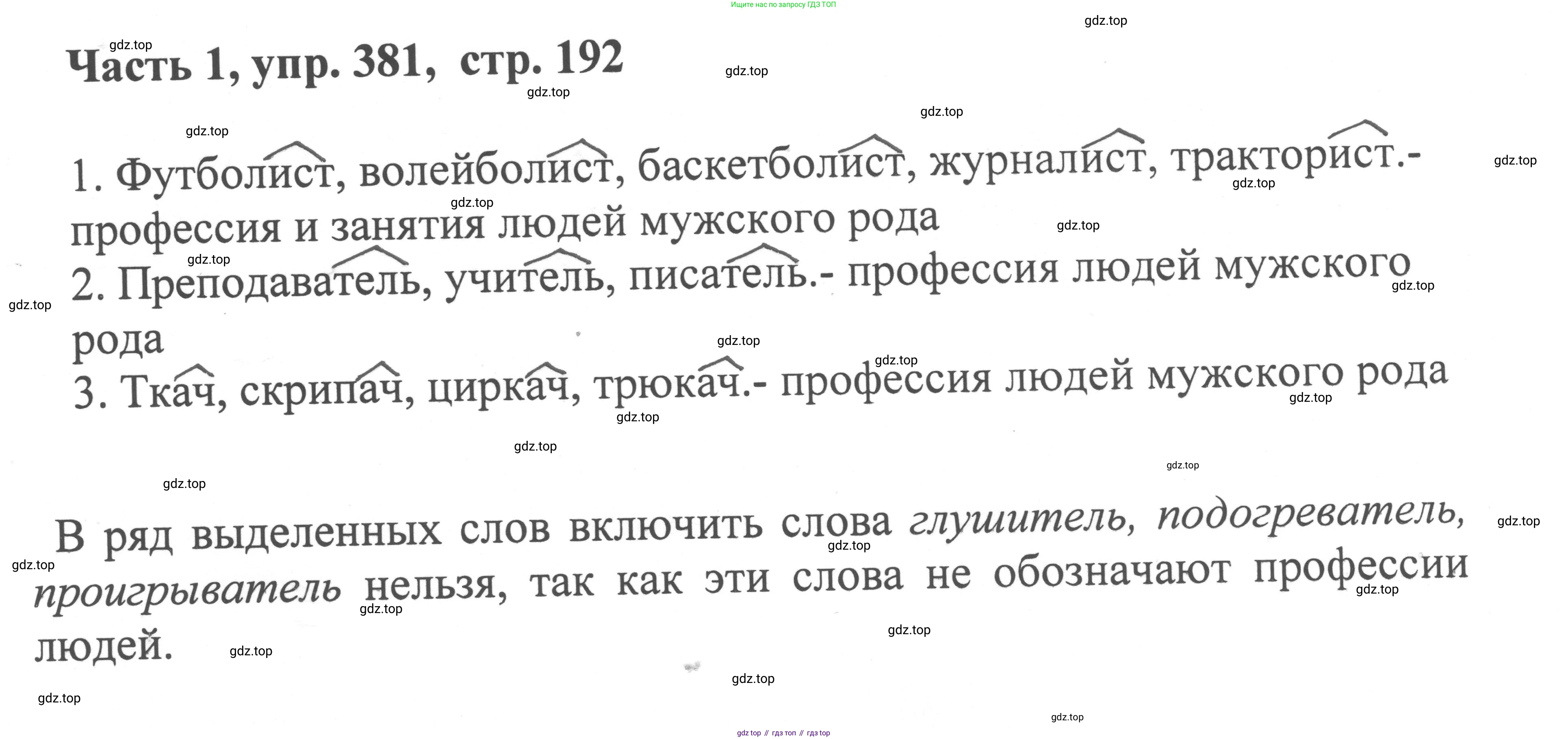 ГДЗ Русский язык, 6 класс Учебник, авторы: Баранов Михаил Трофимович, Ладыженская Таиса Алексеевна, Тростенцова Лидия Александровна, Ладыженская Наталия Вениаминовна, Дейкина Алевтина Дмитриевна, Антонова Любовь Геннадиевна, Григорян Лариса Трофимовна, Кулибаба Иван Иванович, издательство Просвещение, Москва, 2023, салатового цвета, Часть 1, страница 192, номер 381, Решение 2