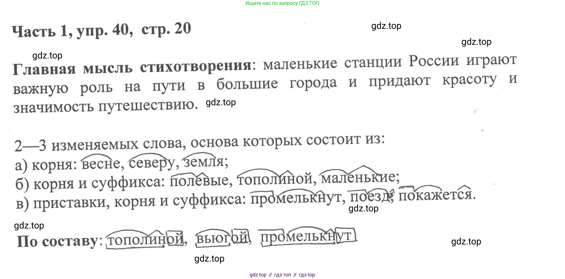 ГДЗ Русский язык, 6 класс Учебник, авторы: Баранов Михаил Трофимович, Ладыженская Таиса Алексеевна, Тростенцова Лидия Александровна, Ладыженская Наталия Вениаминовна, Дейкина Алевтина Дмитриевна, Антонова Любовь Геннадиевна, Григорян Лариса Трофимовна, Кулибаба Иван Иванович, издательство Просвещение, Москва, 2023, салатового цвета, Часть 1, страница 20, номер 40, Решение 2
