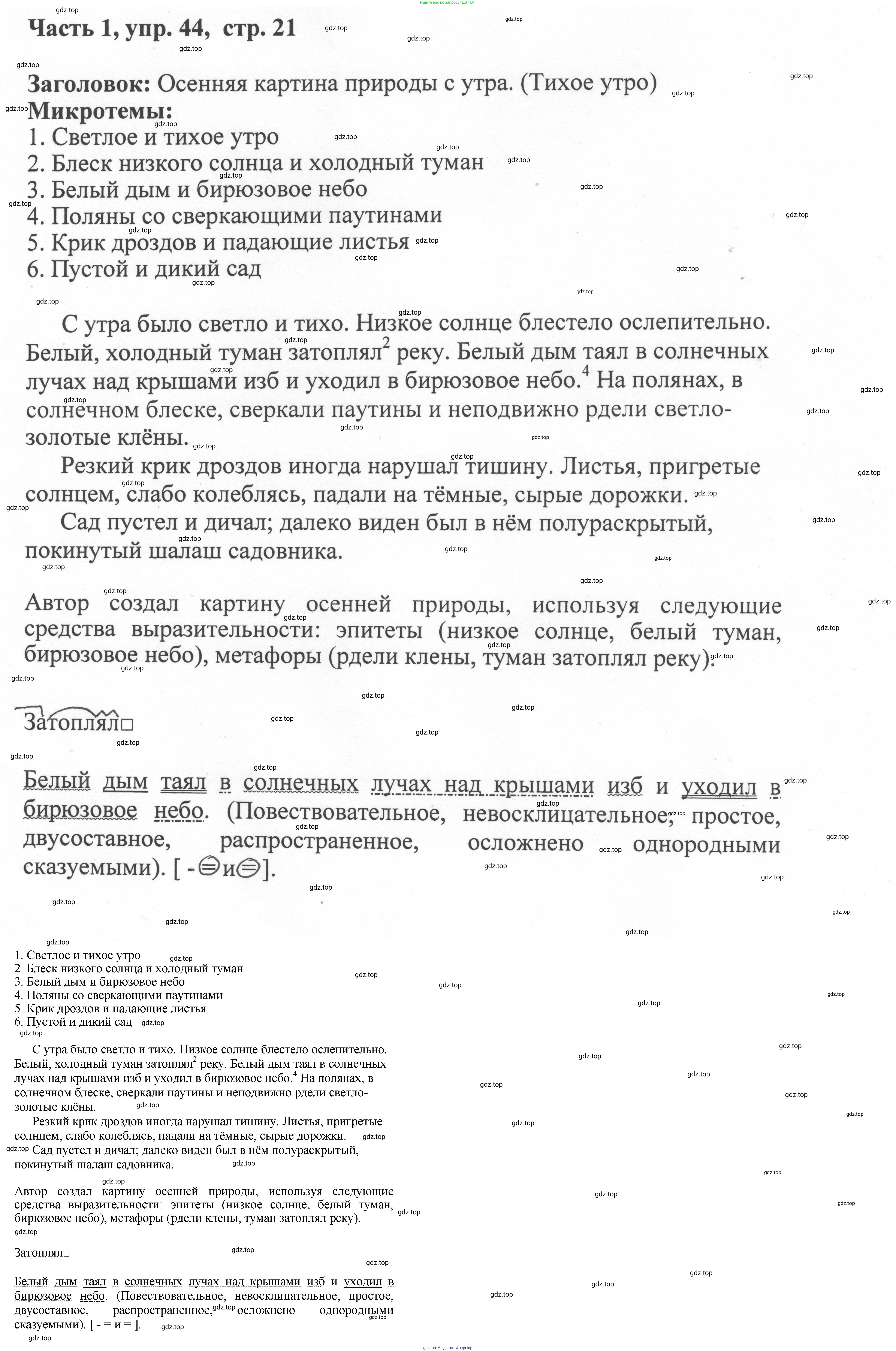 ГДЗ Русский язык, 6 класс Учебник, авторы: Баранов Михаил Трофимович, Ладыженская Таиса Алексеевна, Тростенцова Лидия Александровна, Ладыженская Наталия Вениаминовна, Дейкина Алевтина Дмитриевна, Антонова Любовь Геннадиевна, Григорян Лариса Трофимовна, Кулибаба Иван Иванович, издательство Просвещение, Москва, 2023, салатового цвета, Часть 1, страница 21, номер 44, Решение 2