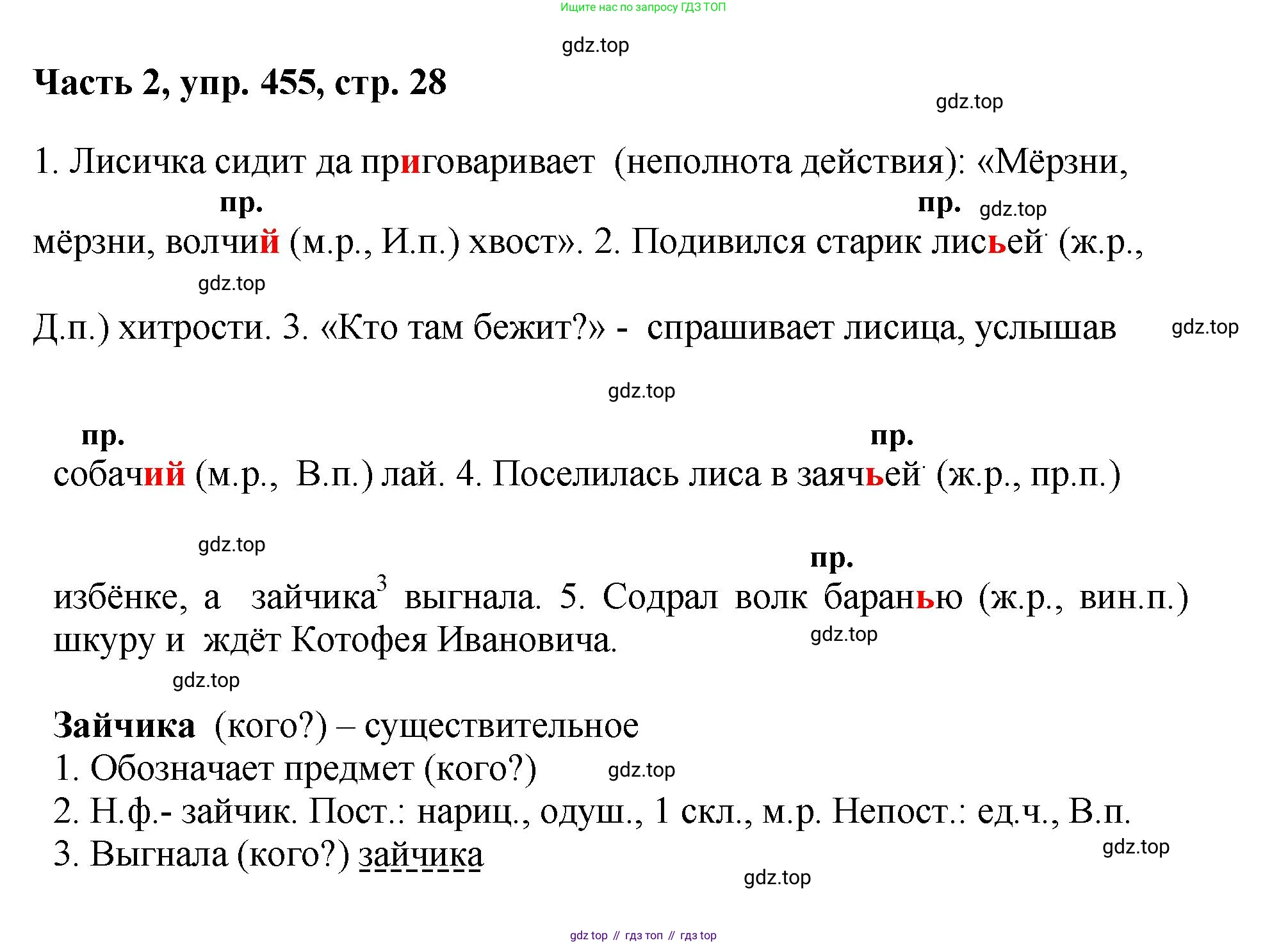 ГДЗ Русский язык, 6 класс Учебник, авторы: Баранов Михаил Трофимович, Ладыженская Таиса Алексеевна, Тростенцова Лидия Александровна, Ладыженская Наталия Вениаминовна, Дейкина Алевтина Дмитриевна, Антонова Любовь Геннадиевна, Григорян Лариса Трофимовна, Кулибаба Иван Иванович, издательство Просвещение, Москва, 2023, салатового цвета, Часть 2, страница 28, номер 455, Решение 2