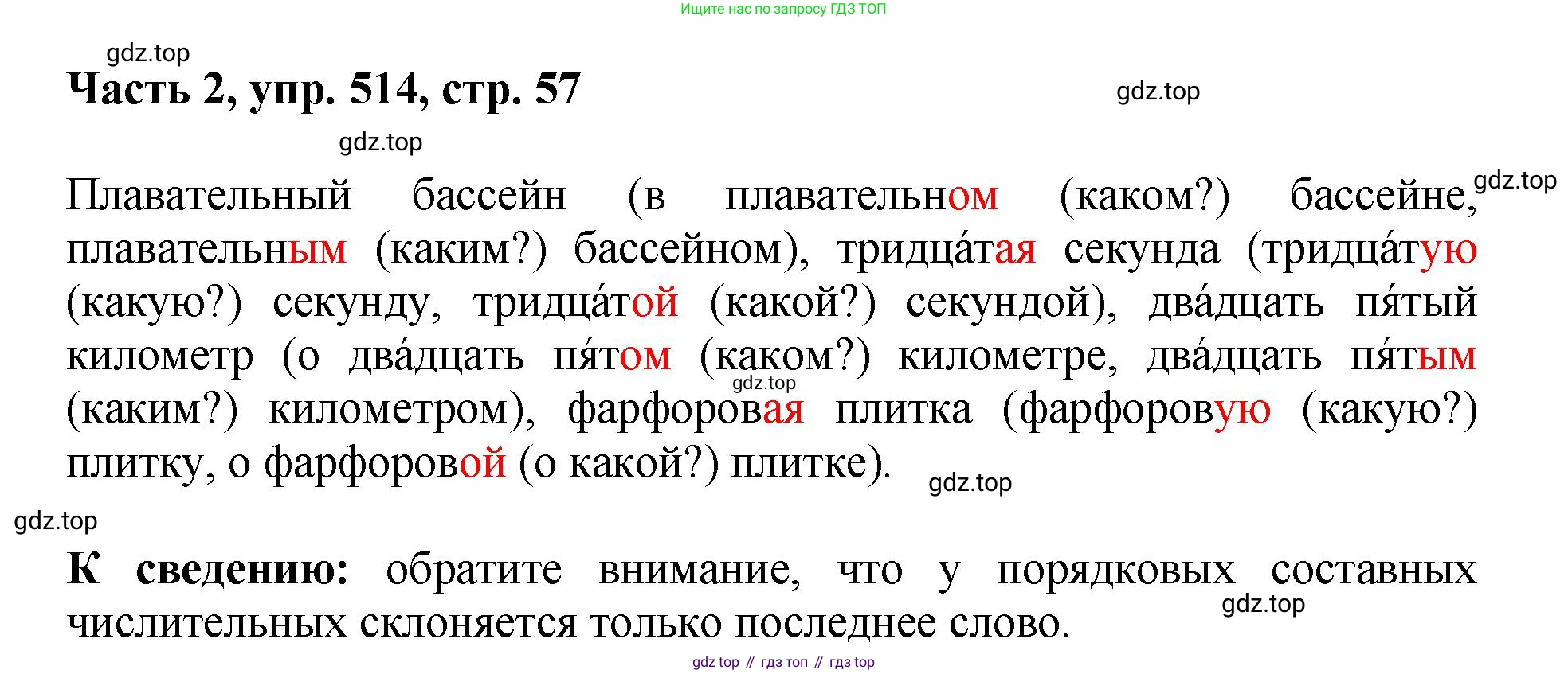 ГДЗ Русский язык, 6 класс Учебник, авторы: Баранов Михаил Трофимович, Ладыженская Таиса Алексеевна, Тростенцова Лидия Александровна, Ладыженская Наталия Вениаминовна, Дейкина Алевтина Дмитриевна, Антонова Любовь Геннадиевна, Григорян Лариса Трофимовна, Кулибаба Иван Иванович, издательство Просвещение, Москва, 2023, салатового цвета, Часть 2, страница 57, номер 514, Решение 2