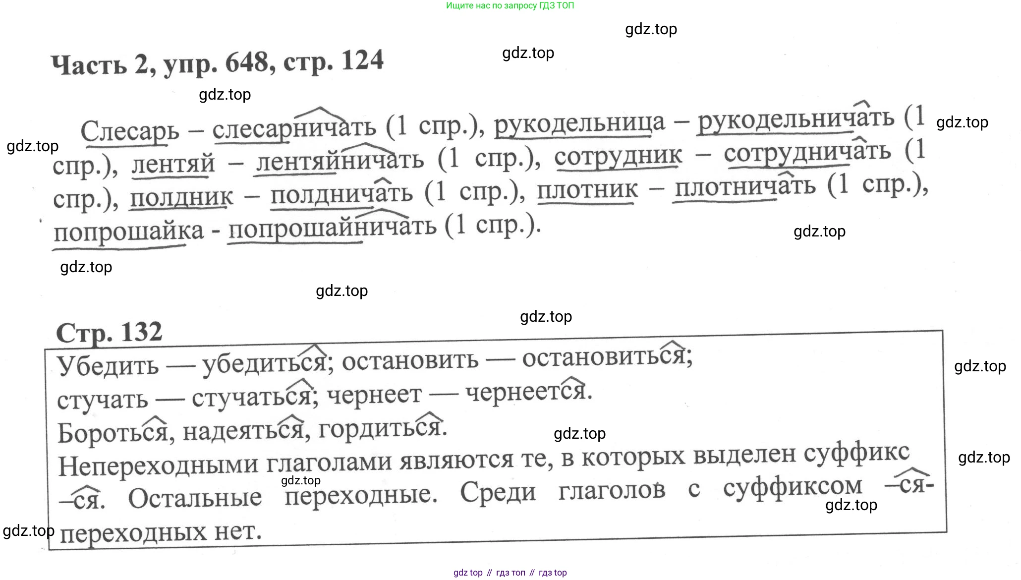 ГДЗ Русский язык, 6 класс Учебник, авторы: Баранов Михаил Трофимович, Ладыженская Таиса Алексеевна, Тростенцова Лидия Александровна, Ладыженская Наталия Вениаминовна, Дейкина Алевтина Дмитриевна, Антонова Любовь Геннадиевна, Григорян Лариса Трофимовна, Кулибаба Иван Иванович, издательство Просвещение, Москва, 2023, салатового цвета, Часть 2, страница 124, номер 648, Решение 2