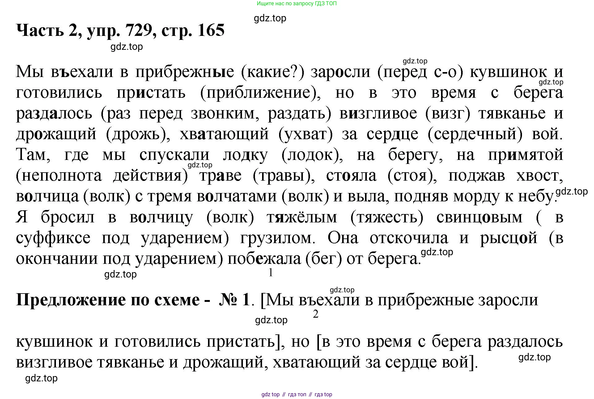 ГДЗ Русский язык, 6 класс Учебник, авторы: Баранов Михаил Трофимович, Ладыженская Таиса Алексеевна, Тростенцова Лидия Александровна, Ладыженская Наталия Вениаминовна, Дейкина Алевтина Дмитриевна, Антонова Любовь Геннадиевна, Григорян Лариса Трофимовна, Кулибаба Иван Иванович, издательство Просвещение, Москва, 2023, салатового цвета, Часть 2, страница 165, номер 729, Решение 2
