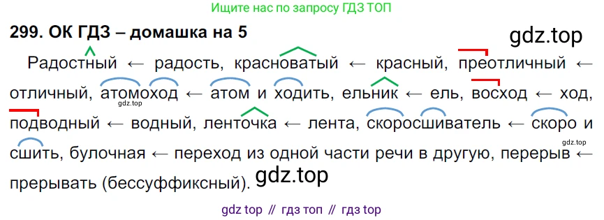 ГДЗ Русский язык, 6 класс Учебник, авторы: Баранов Михаил Трофимович, Ладыженская Таиса Алексеевна, Тростенцова Лидия Александровна, Ладыженская Наталия Вениаминовна, Дейкина Алевтина Дмитриевна, Антонова Любовь Геннадиевна, Григорян Лариса Трофимовна, Кулибаба Иван Иванович, издательство Просвещение, Москва, 2023, салатового цвета, Часть 1, страница 157, номер 299, Решение 3