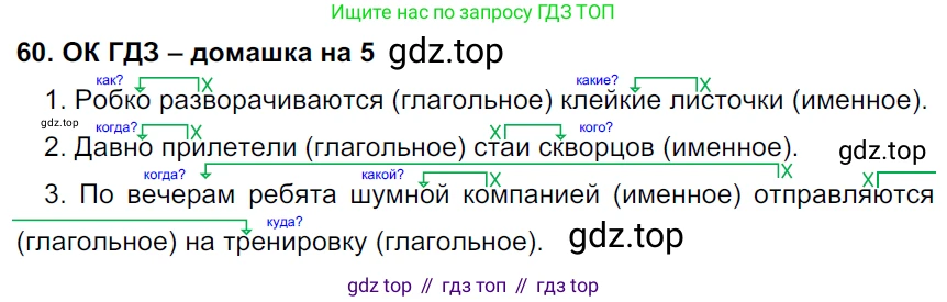 ГДЗ Русский язык, 6 класс Учебник, авторы: Баранов Михаил Трофимович, Ладыженская Таиса Алексеевна, Тростенцова Лидия Александровна, Ладыженская Наталия Вениаминовна, Дейкина Алевтина Дмитриевна, Антонова Любовь Геннадиевна, Григорян Лариса Трофимовна, Кулибаба Иван Иванович, издательство Просвещение, Москва, 2023, салатового цвета, Часть 1, страница 30, номер 60, Решение 3