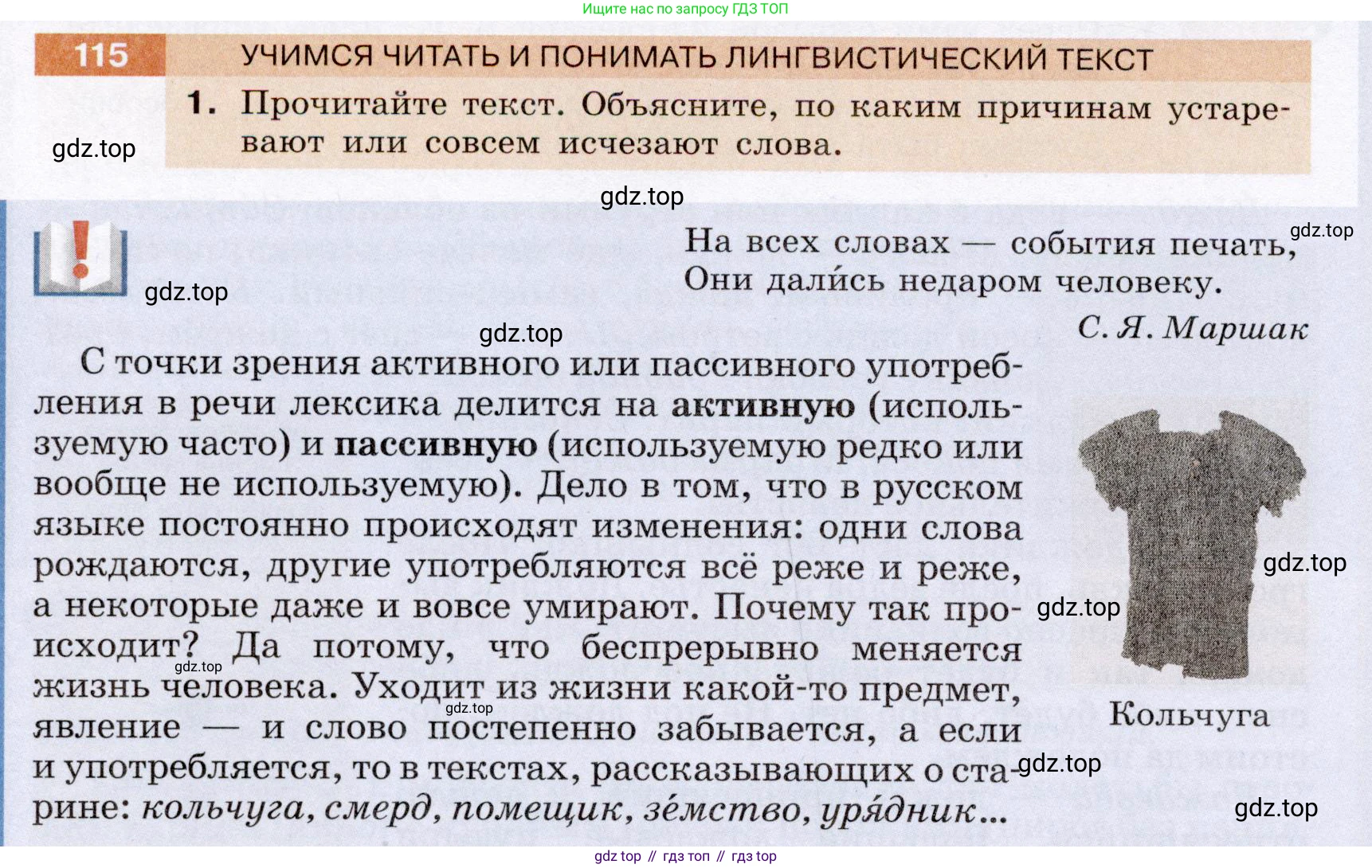 ГДЗ Русский язык, 6 класс Учебник, авторы: Разумовская Маргарита Михайловна, Львова Светлана Ивановна, Капинос Валентина Ивановна, Львов Валентин Витальевич, издательство Просвещение, Москва, 2019 - 2022, белого цвета, Часть 1, страница 48, номер 115, Условие