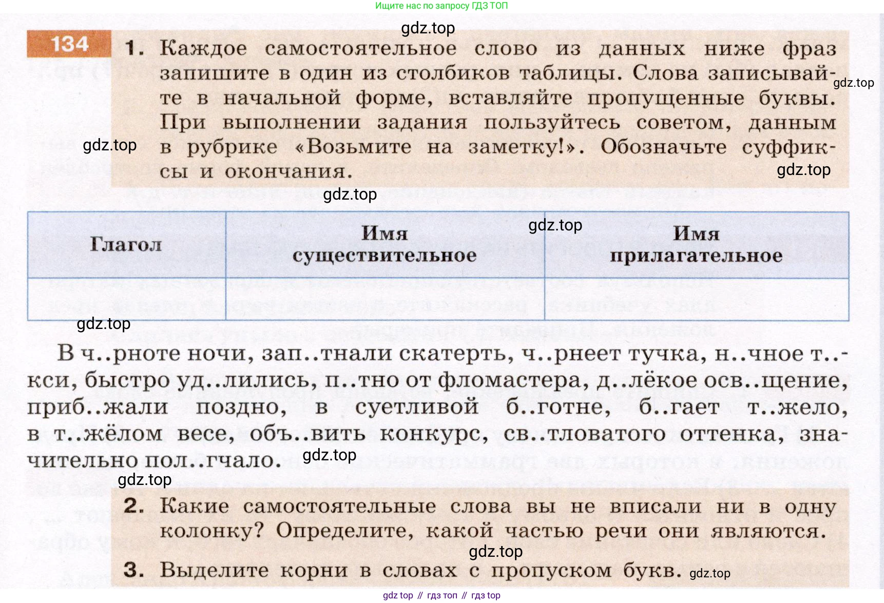ГДЗ Русский язык, 6 класс Учебник, авторы: Разумовская Маргарита Михайловна, Львова Светлана Ивановна, Капинос Валентина Ивановна, Львов Валентин Витальевич, издательство Просвещение, Москва, 2019 - 2022, белого цвета, Часть 1, страница 56, номер 134, Условие