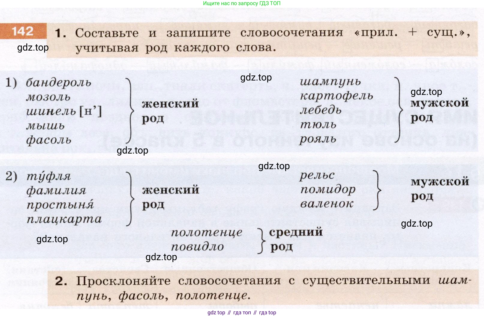 ГДЗ Русский язык, 6 класс Учебник, авторы: Разумовская Маргарита Михайловна, Львова Светлана Ивановна, Капинос Валентина Ивановна, Львов Валентин Витальевич, издательство Просвещение, Москва, 2019 - 2022, белого цвета, Часть 1, страница 58, номер 142, Условие
