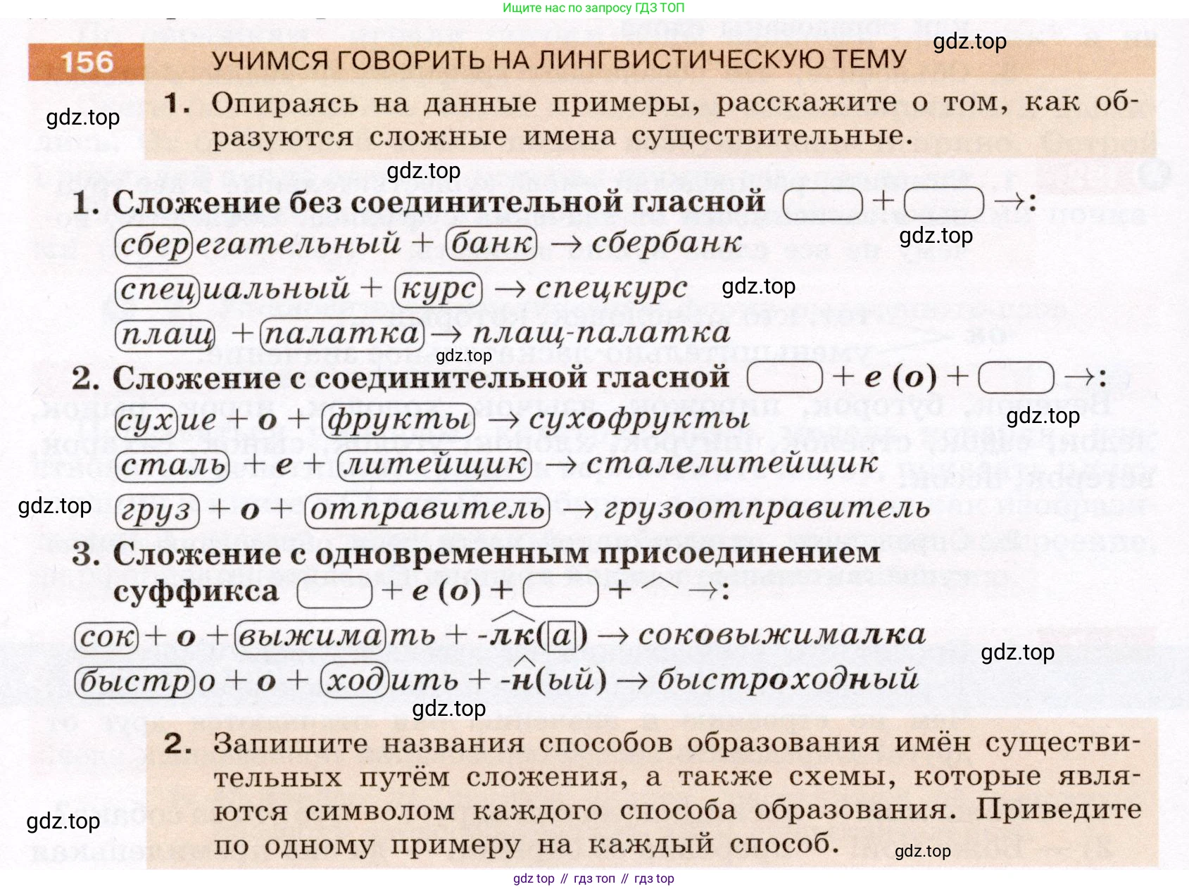 ГДЗ Русский язык, 6 класс Учебник, авторы: Разумовская Маргарита Михайловна, Львова Светлана Ивановна, Капинос Валентина Ивановна, Львов Валентин Витальевич, издательство Просвещение, Москва, 2019 - 2022, белого цвета, Часть 1, страница 62, номер 156, Условие