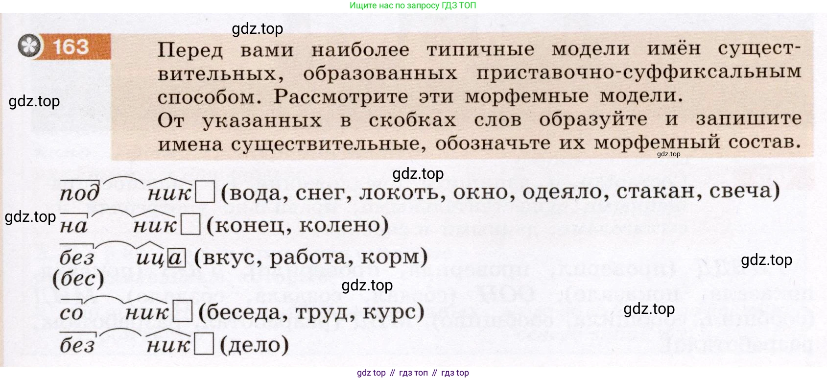 ГДЗ Русский язык, 6 класс Учебник, авторы: Разумовская Маргарита Михайловна, Львова Светлана Ивановна, Капинос Валентина Ивановна, Львов Валентин Витальевич, издательство Просвещение, Москва, 2019 - 2022, белого цвета, Часть 1, страница 63, номер 163, Условие
