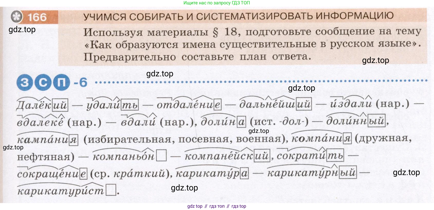ГДЗ Русский язык, 6 класс Учебник, авторы: Разумовская Маргарита Михайловна, Львова Светлана Ивановна, Капинос Валентина Ивановна, Львов Валентин Витальевич, издательство Просвещение, Москва, 2019 - 2022, белого цвета, Часть 1, страница 65, номер 166, Условие