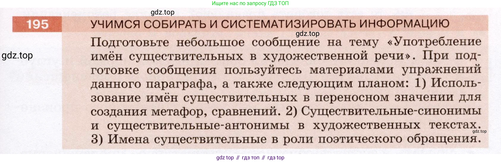 ГДЗ Русский язык, 6 класс Учебник, авторы: Разумовская Маргарита Михайловна, Львова Светлана Ивановна, Капинос Валентина Ивановна, Львов Валентин Витальевич, издательство Просвещение, Москва, 2019 - 2022, белого цвета, Часть 1, страница 75, номер 195, Условие