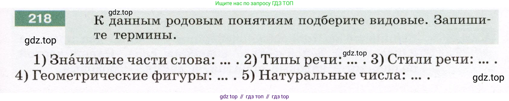 ГДЗ Русский язык, 6 класс Учебник, авторы: Разумовская Маргарита Михайловна, Львова Светлана Ивановна, Капинос Валентина Ивановна, Львов Валентин Витальевич, издательство Просвещение, Москва, 2019 - 2022, белого цвета, Часть 1, страница 83, номер 218, Условие
