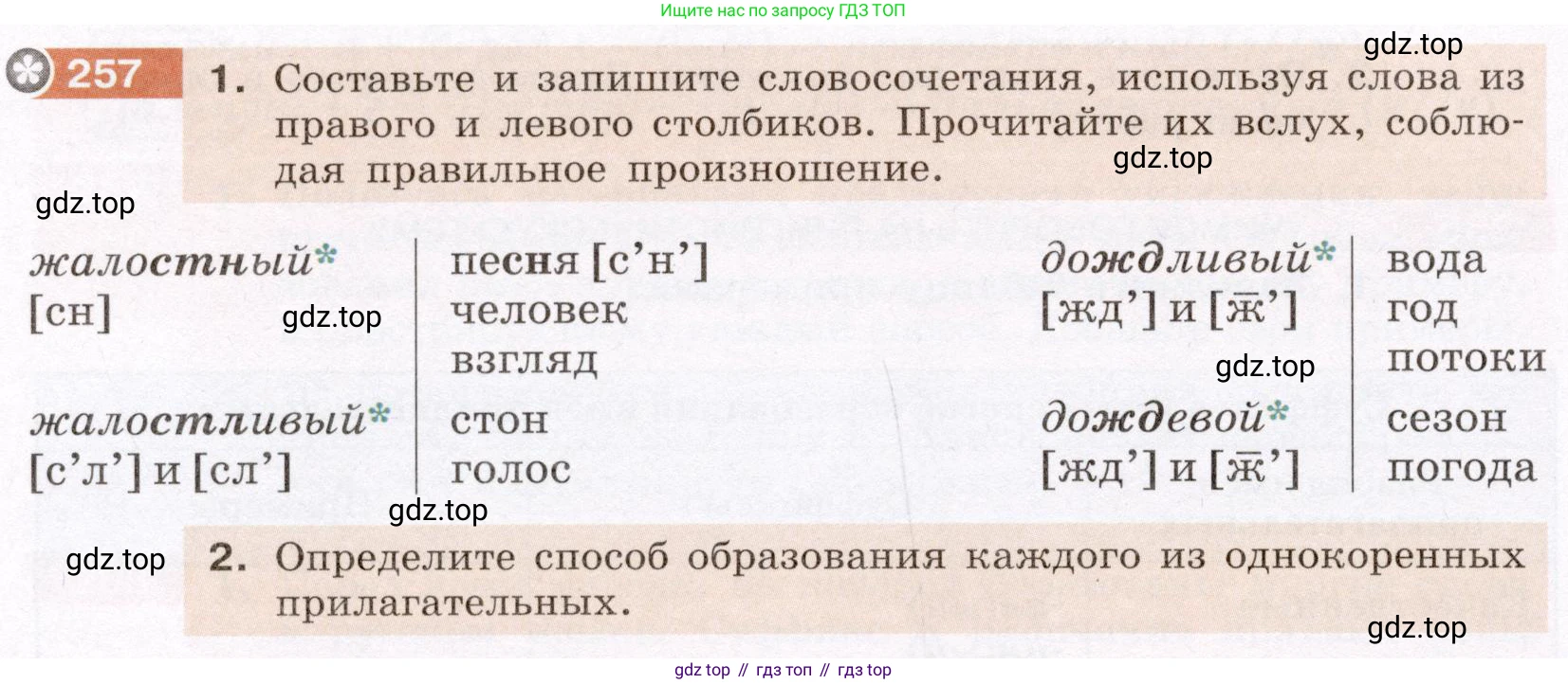 ГДЗ Русский язык, 6 класс Учебник, авторы: Разумовская Маргарита Михайловна, Львова Светлана Ивановна, Капинос Валентина Ивановна, Львов Валентин Витальевич, издательство Просвещение, Москва, 2019 - 2022, белого цвета, Часть 1, страница 96, номер 257, Условие