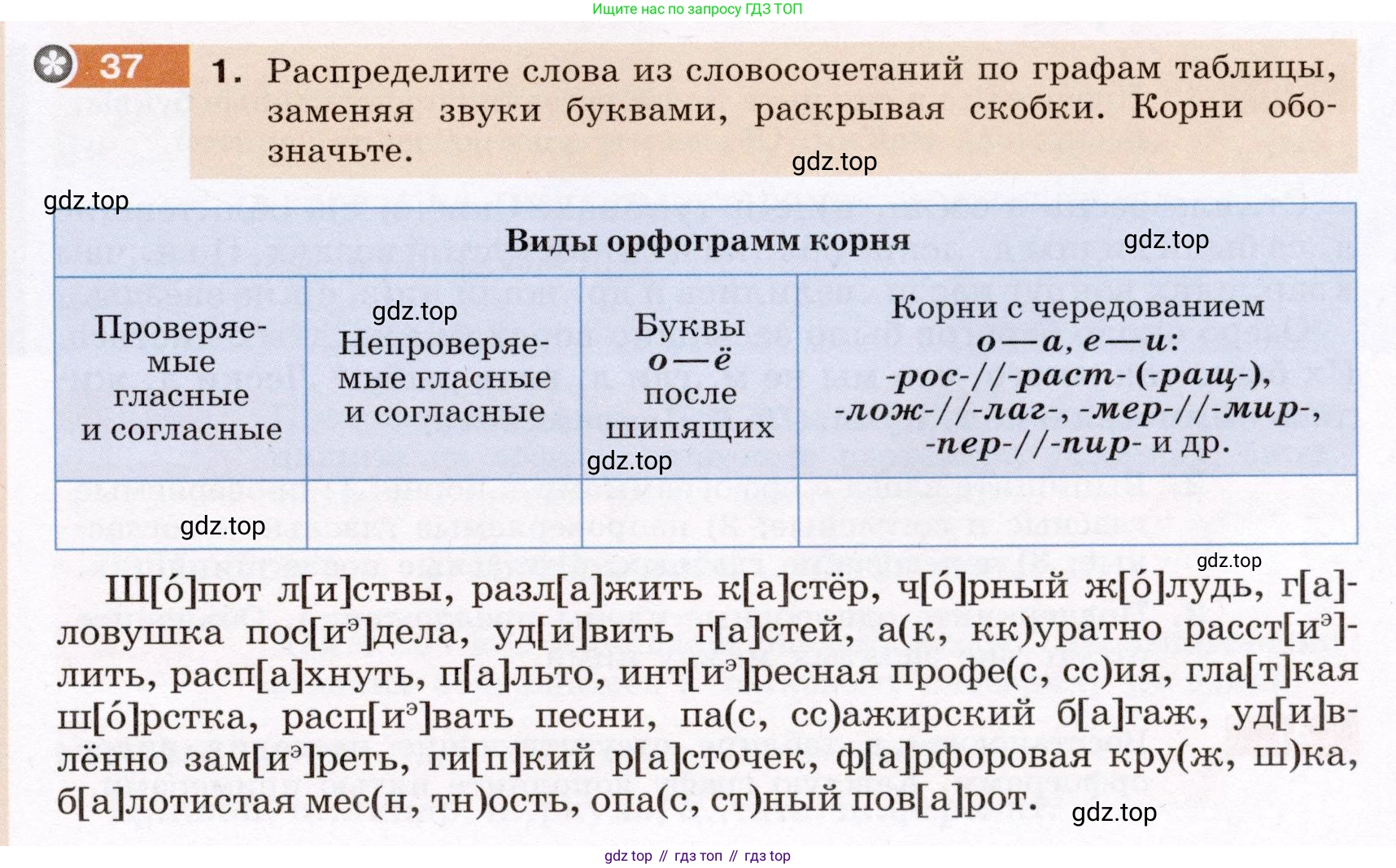 ГДЗ Русский язык, 6 класс Учебник, авторы: Разумовская Маргарита Михайловна, Львова Светлана Ивановна, Капинос Валентина Ивановна, Львов Валентин Витальевич, издательство Просвещение, Москва, 2019 - 2022, белого цвета, Часть 1, страница 19, номер 37, Условие
