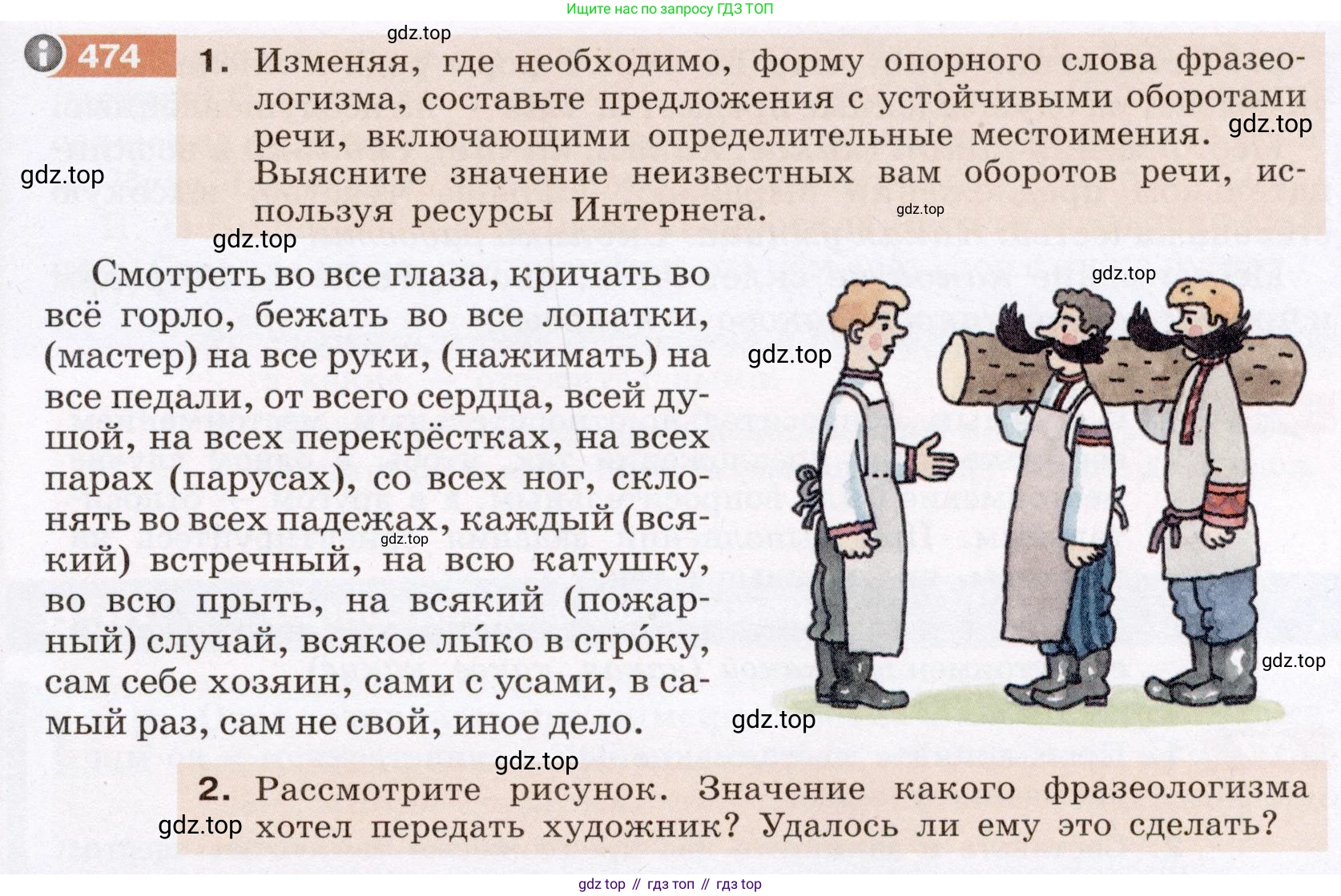 ГДЗ Русский язык, 6 класс Учебник, авторы: Разумовская Маргарита Михайловна, Львова Светлана Ивановна, Капинос Валентина Ивановна, Львов Валентин Витальевич, издательство Просвещение, Москва, 2019 - 2022, белого цвета, Часть 2, страница 21, номер 474, Условие