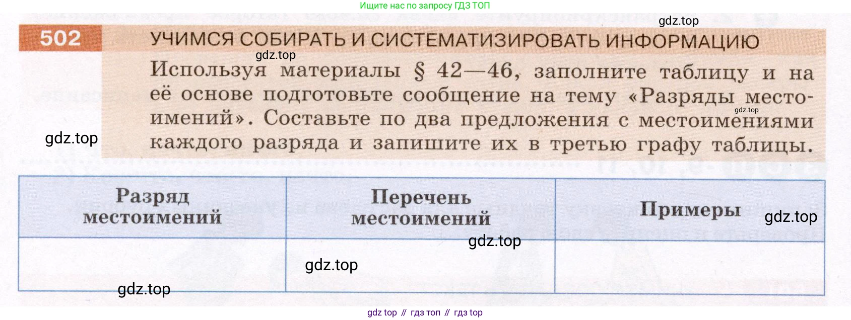 ГДЗ Русский язык, 6 класс Учебник, авторы: Разумовская Маргарита Михайловна, Львова Светлана Ивановна, Капинос Валентина Ивановна, Львов Валентин Витальевич, издательство Просвещение, Москва, 2019 - 2022, белого цвета, Часть 2, страница 32, номер 502, Условие
