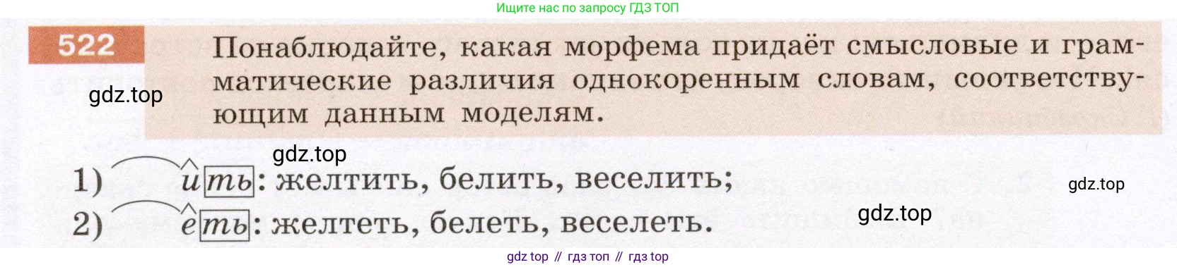 ГДЗ Русский язык, 6 класс Учебник, авторы: Разумовская Маргарита Михайловна, Львова Светлана Ивановна, Капинос Валентина Ивановна, Львов Валентин Витальевич, издательство Просвещение, Москва, 2019 - 2022, белого цвета, Часть 2, страница 38, номер 522, Условие