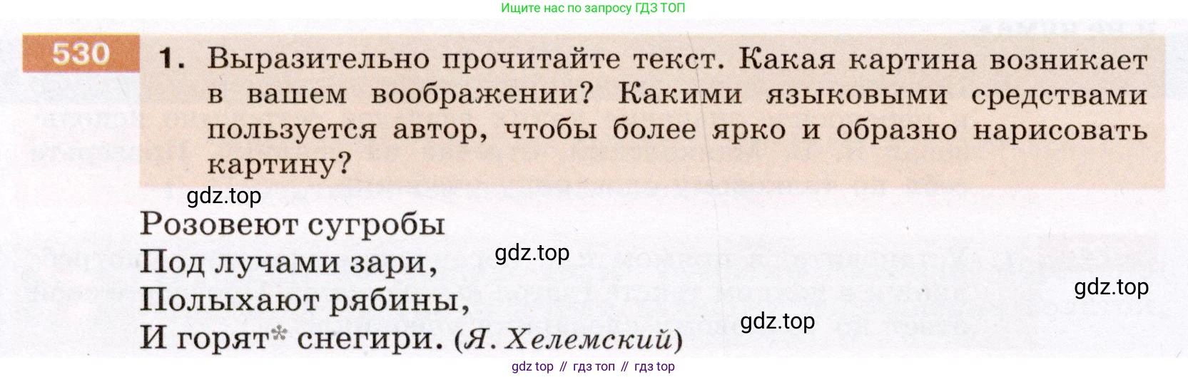 ГДЗ Русский язык, 6 класс Учебник, авторы: Разумовская Маргарита Михайловна, Львова Светлана Ивановна, Капинос Валентина Ивановна, Львов Валентин Витальевич, издательство Просвещение, Москва, 2019 - 2022, белого цвета, Часть 2, страница 40, номер 530, Условие