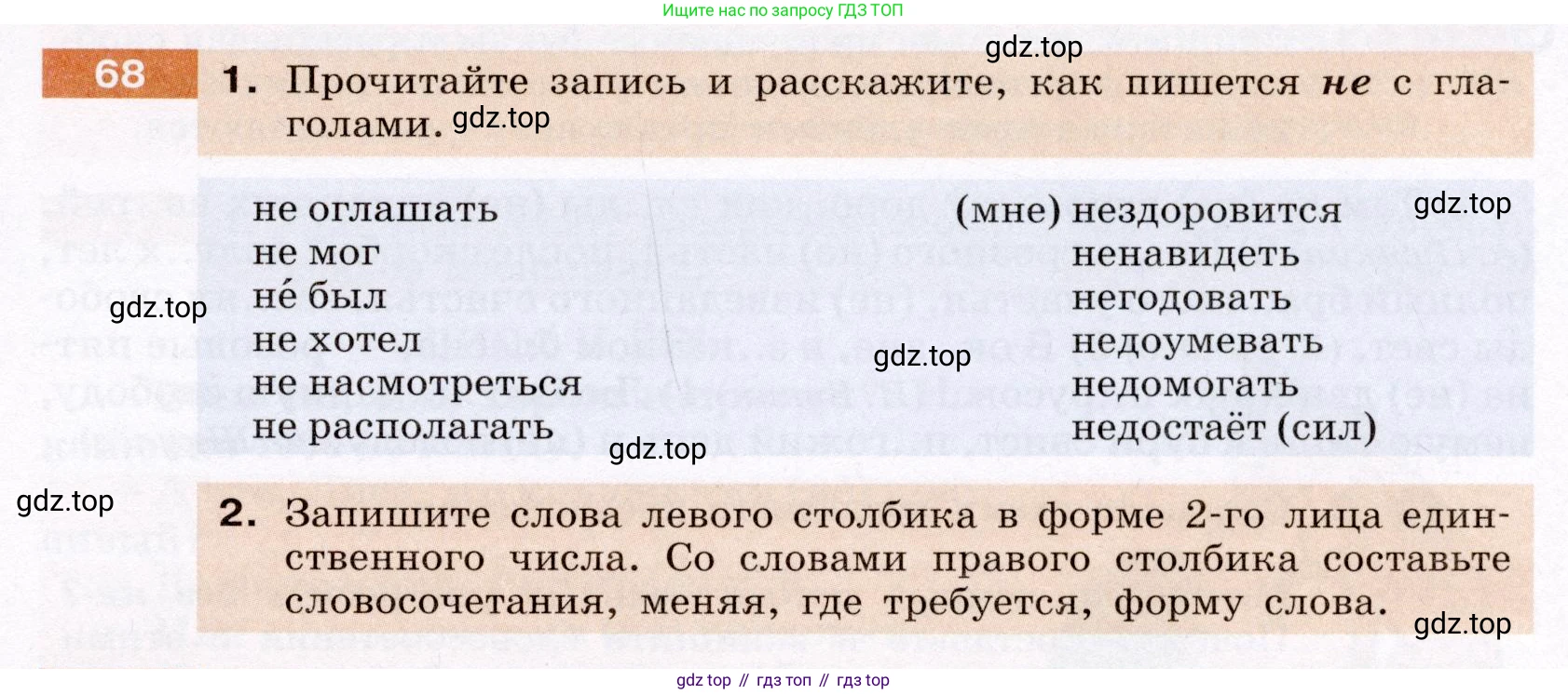ГДЗ Русский язык, 6 класс Учебник, авторы: Разумовская Маргарита Михайловна, Львова Светлана Ивановна, Капинос Валентина Ивановна, Львов Валентин Витальевич, издательство Просвещение, Москва, 2019 - 2022, белого цвета, Часть 1, страница 29, номер 68, Условие