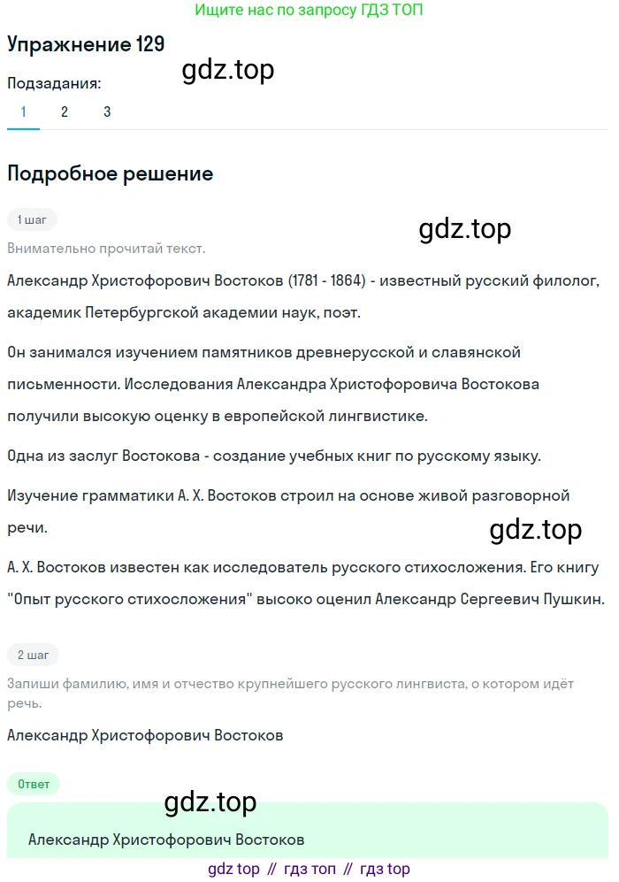 ГДЗ Русский язык, 6 класс Учебник, авторы: Разумовская Маргарита Михайловна, Львова Светлана Ивановна, Капинос Валентина Ивановна, Львов Валентин Витальевич, издательство Просвещение, Москва, 2019 - 2022, белого цвета, Часть 1, страница 54, номер 129, Решение 1