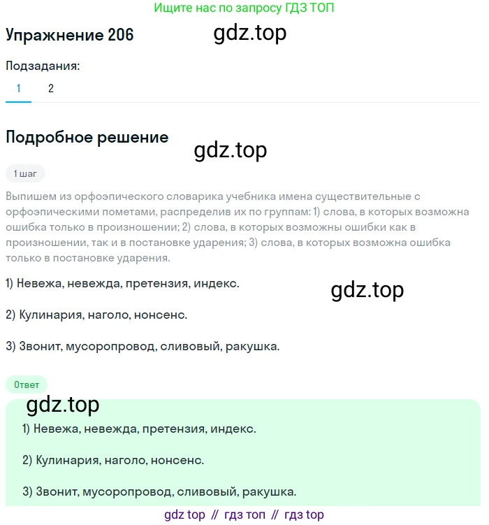 ГДЗ Русский язык, 6 класс Учебник, авторы: Разумовская Маргарита Михайловна, Львова Светлана Ивановна, Капинос Валентина Ивановна, Львов Валентин Витальевич, издательство Просвещение, Москва, 2019 - 2022, белого цвета, Часть 1, страница 79, номер 206, Решение 1