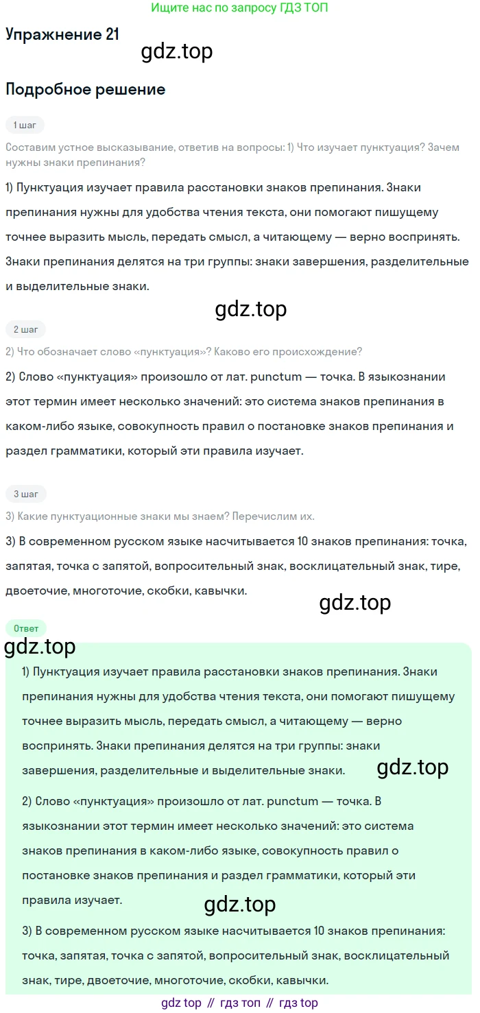 ГДЗ Русский язык, 6 класс Учебник, авторы: Разумовская Маргарита Михайловна, Львова Светлана Ивановна, Капинос Валентина Ивановна, Львов Валентин Витальевич, издательство Просвещение, Москва, 2019 - 2022, белого цвета, Часть 1, страница 15, номер 21, Решение 1
