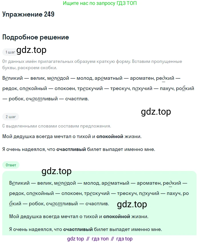 ГДЗ Русский язык, 6 класс Учебник, авторы: Разумовская Маргарита Михайловна, Львова Светлана Ивановна, Капинос Валентина Ивановна, Львов Валентин Витальевич, издательство Просвещение, Москва, 2019 - 2022, белого цвета, Часть 1, страница 93, номер 249, Решение 1