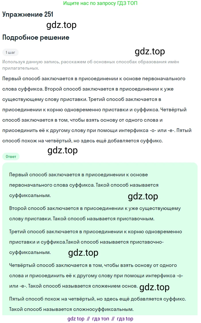 ГДЗ Русский язык, 6 класс Учебник, авторы: Разумовская Маргарита Михайловна, Львова Светлана Ивановна, Капинос Валентина Ивановна, Львов Валентин Витальевич, издательство Просвещение, Москва, 2019 - 2022, белого цвета, Часть 1, страница 94, номер 251, Решение 1
