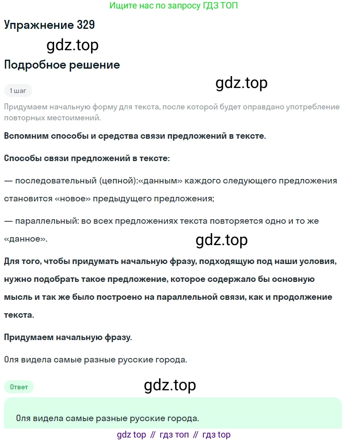ГДЗ Русский язык, 6 класс Учебник, авторы: Разумовская Маргарита Михайловна, Львова Светлана Ивановна, Капинос Валентина Ивановна, Львов Валентин Витальевич, издательство Просвещение, Москва, 2019 - 2022, белого цвета, Часть 1, страница 121, номер 329, Решение 1