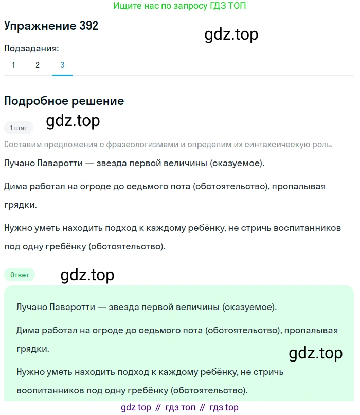 ГДЗ Русский язык, 6 класс Учебник, авторы: Разумовская Маргарита Михайловна, Львова Светлана Ивановна, Капинос Валентина Ивановна, Львов Валентин Витальевич, издательство Просвещение, Москва, 2019 - 2022, белого цвета, Часть 1, страница 141, номер 392, Решение 1 (продолжение 3)