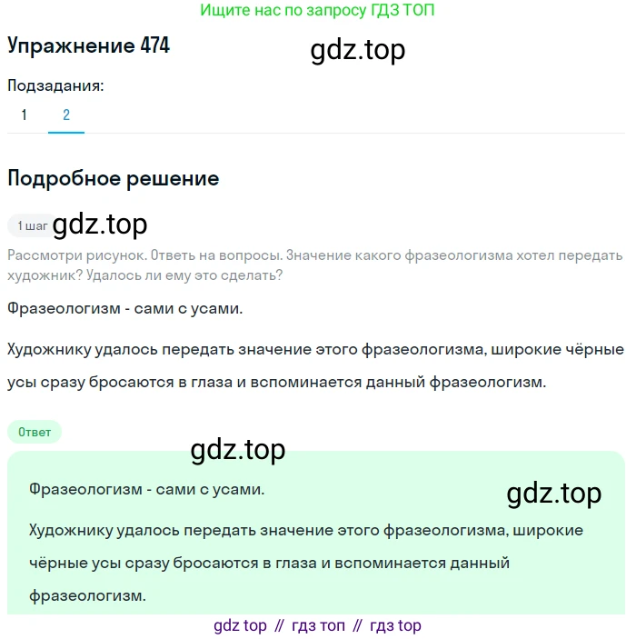 ГДЗ Русский язык, 6 класс Учебник, авторы: Разумовская Маргарита Михайловна, Львова Светлана Ивановна, Капинос Валентина Ивановна, Львов Валентин Витальевич, издательство Просвещение, Москва, 2019 - 2022, белого цвета, Часть 2, страница 21, номер 474, Решение 1 (продолжение 2)