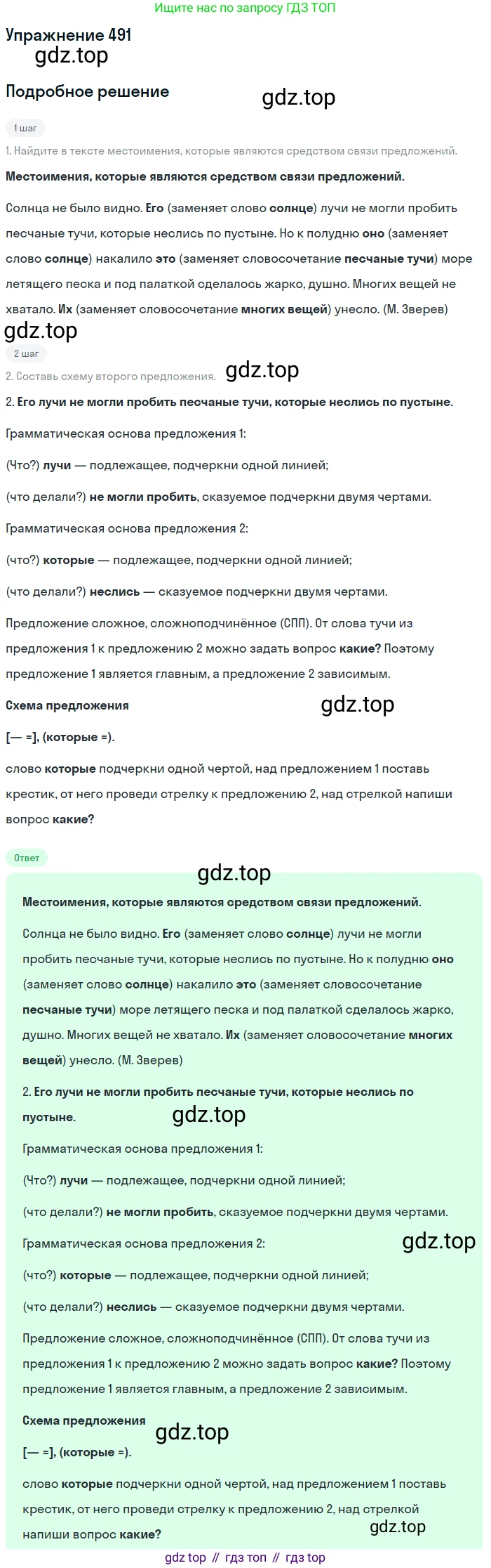 ГДЗ Русский язык, 6 класс Учебник, авторы: Разумовская Маргарита Михайловна, Львова Светлана Ивановна, Капинос Валентина Ивановна, Львов Валентин Витальевич, издательство Просвещение, Москва, 2019 - 2022, белого цвета, Часть 2, страница 28, номер 491, Решение 1