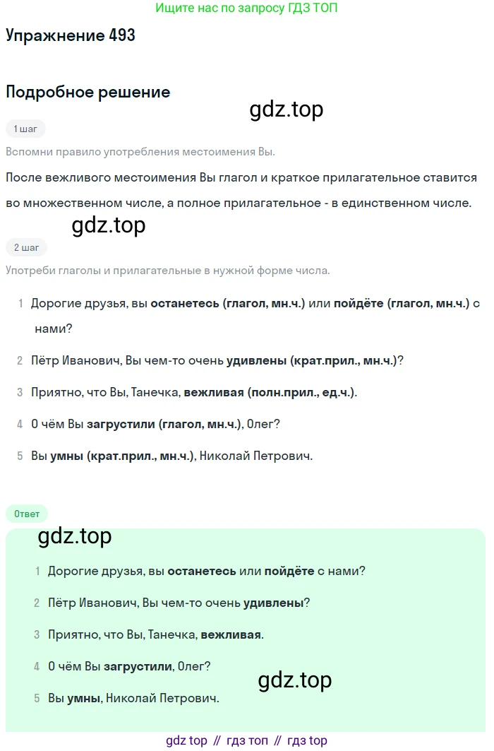 ГДЗ Русский язык, 6 класс Учебник, авторы: Разумовская Маргарита Михайловна, Львова Светлана Ивановна, Капинос Валентина Ивановна, Львов Валентин Витальевич, издательство Просвещение, Москва, 2019 - 2022, белого цвета, Часть 2, страница 28, номер 493, Решение 1