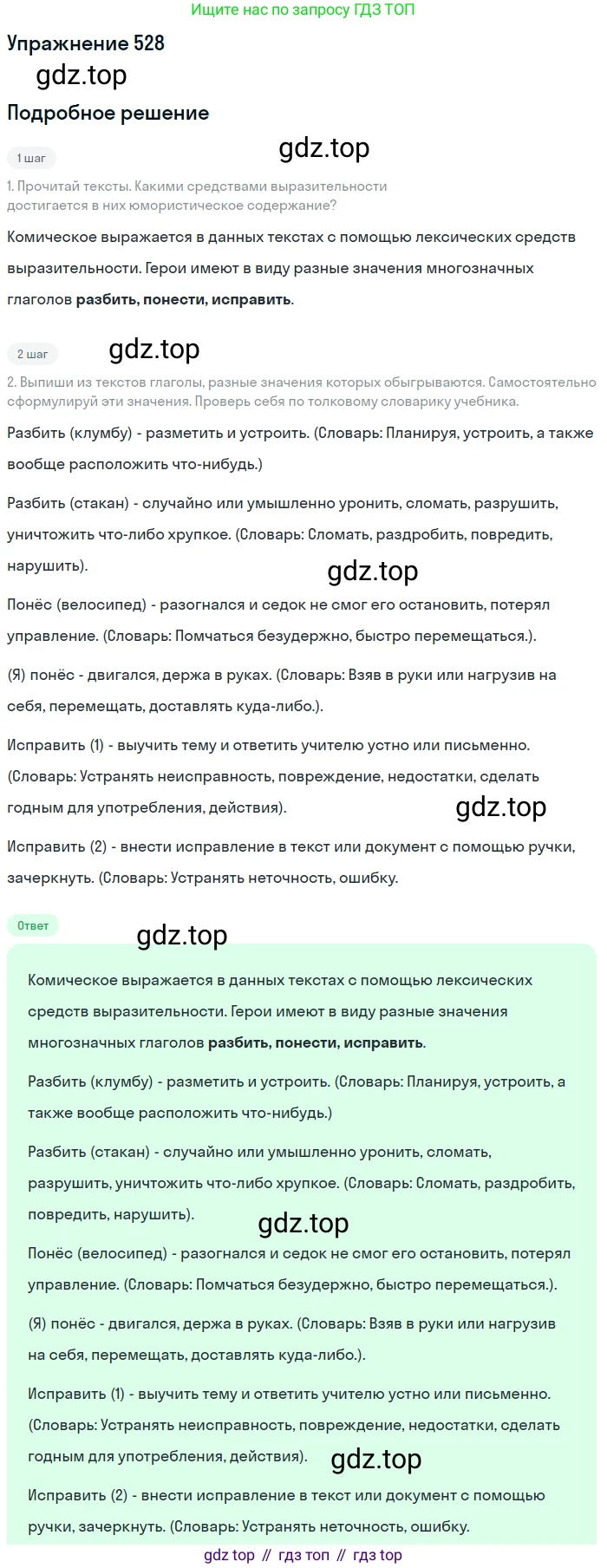 ГДЗ Русский язык, 6 класс Учебник, авторы: Разумовская Маргарита Михайловна, Львова Светлана Ивановна, Капинос Валентина Ивановна, Львов Валентин Витальевич, издательство Просвещение, Москва, 2019 - 2022, белого цвета, Часть 2, страница 40, номер 528, Решение 1