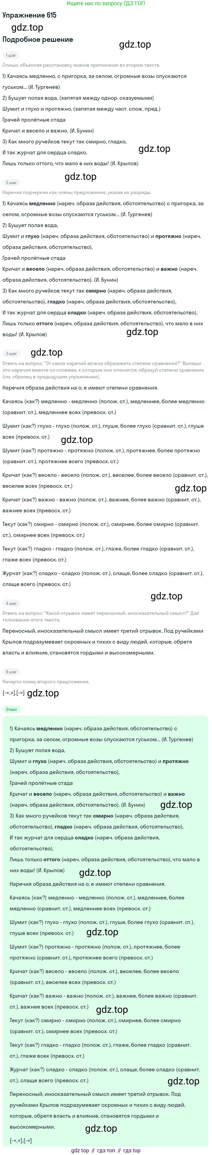 ГДЗ Русский язык, 6 класс Учебник, авторы: Разумовская Маргарита Михайловна, Львова Светлана Ивановна, Капинос Валентина Ивановна, Львов Валентин Витальевич, издательство Просвещение, Москва, 2019 - 2022, белого цвета, Часть 2, страница 79, номер 615, Решение 1