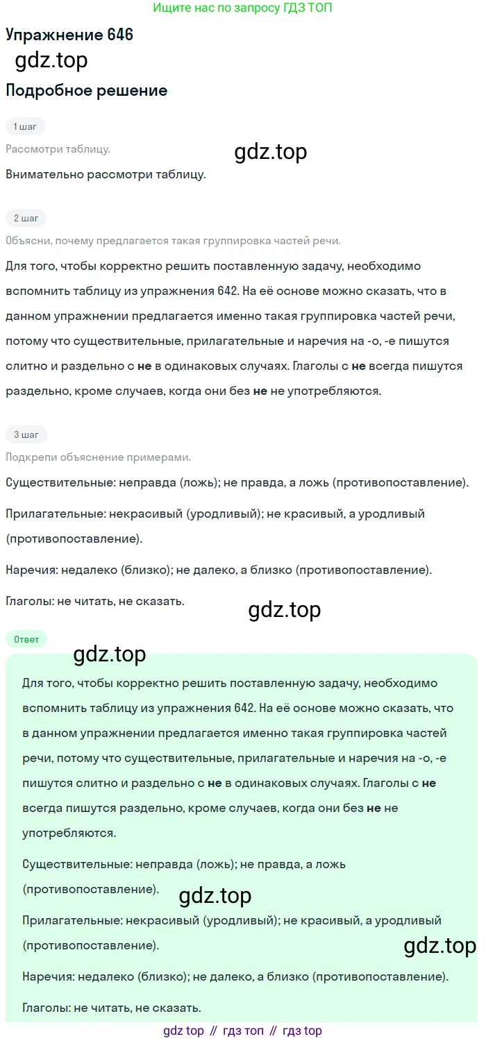 ГДЗ Русский язык, 6 класс Учебник, авторы: Разумовская Маргарита Михайловна, Львова Светлана Ивановна, Капинос Валентина Ивановна, Львов Валентин Витальевич, издательство Просвещение, Москва, 2019 - 2022, белого цвета, Часть 2, страница 91, номер 646, Решение 1