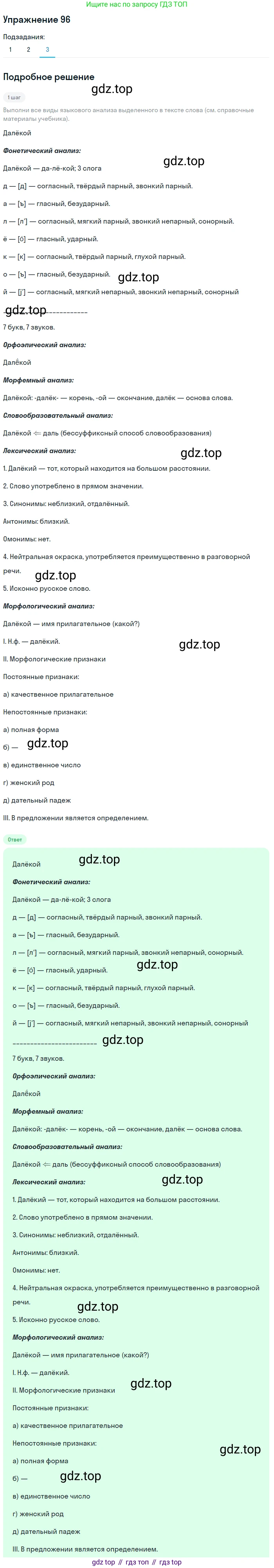 ГДЗ Русский язык, 6 класс Учебник, авторы: Разумовская Маргарита Михайловна, Львова Светлана Ивановна, Капинос Валентина Ивановна, Львов Валентин Витальевич, издательство Просвещение, Москва, 2019 - 2022, белого цвета, Часть 1, страница 39, номер 96, Решение 1 (продолжение 3)