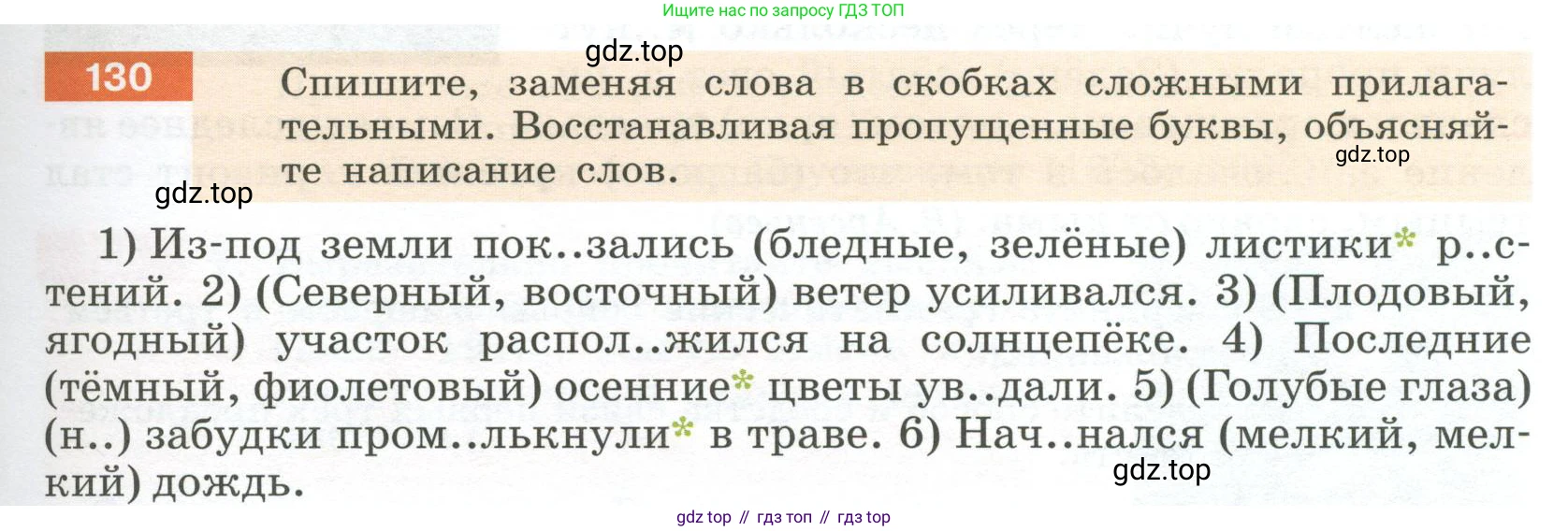 Русский язык, 6 класс Учебник, авторы: Разумовская Маргарита Михайловна, Львова Светлана Ивановна, Капинос Валентина Ивановна, Львов Валентин Витальевич, Соловейчик Марина Сергеевна, Сергеева Наталья Николаевна, Тронина Татьяна Сергеевна, издательство Просвещение, Москва, 2023, белого цвета, Часть 1, страница 51, номер 130, Условие 2023