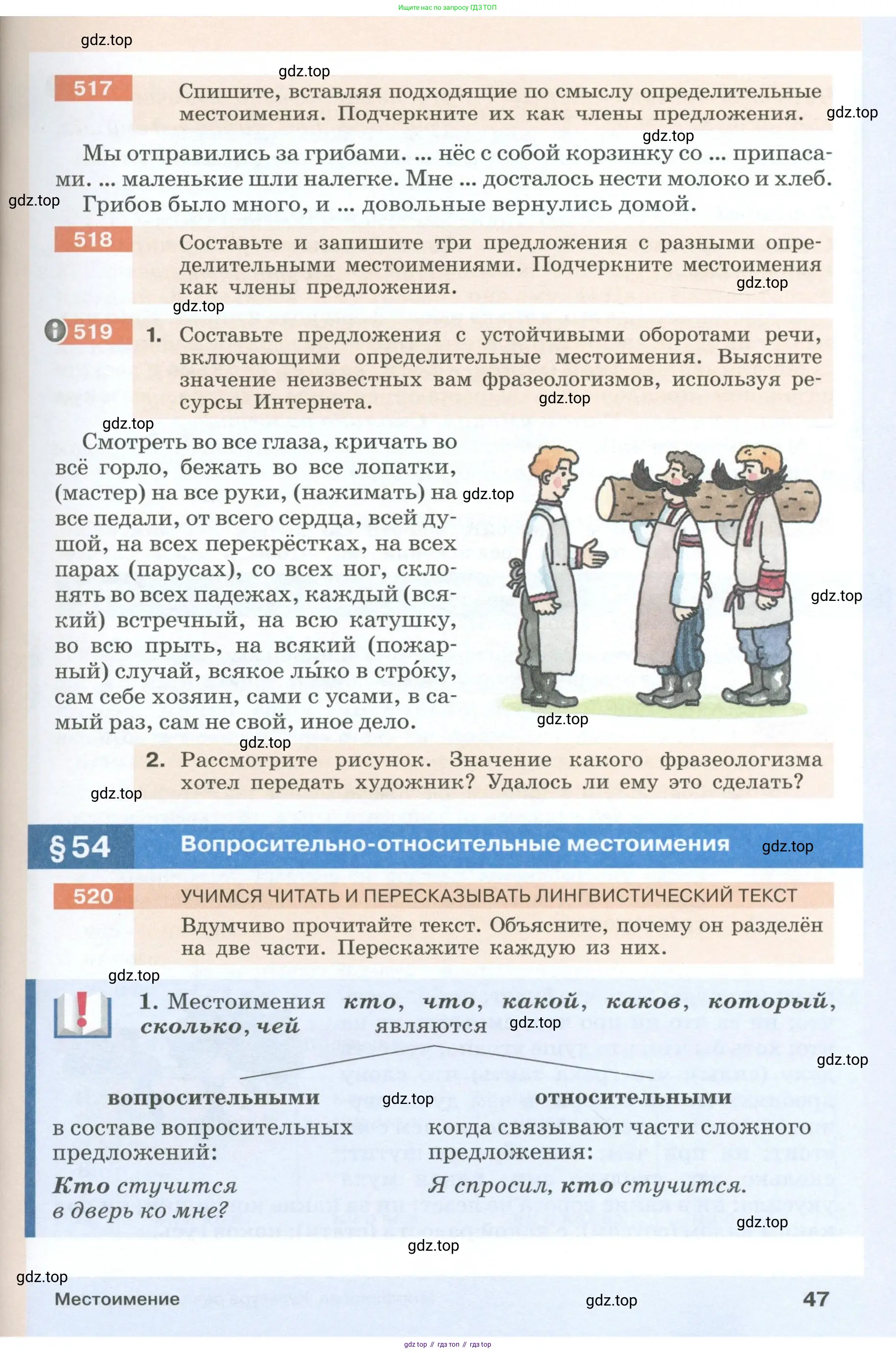 Русский язык, 6 класс Учебник, авторы: Разумовская Маргарита Михайловна, Львова Светлана Ивановна, Капинос Валентина Ивановна, Львов Валентин Витальевич, Соловейчик Марина Сергеевна, Сергеева Наталья Николаевна, Тронина Татьяна Сергеевна, издательство Просвещение, Москва, 2023, белого цвета, Часть 1, страница 47