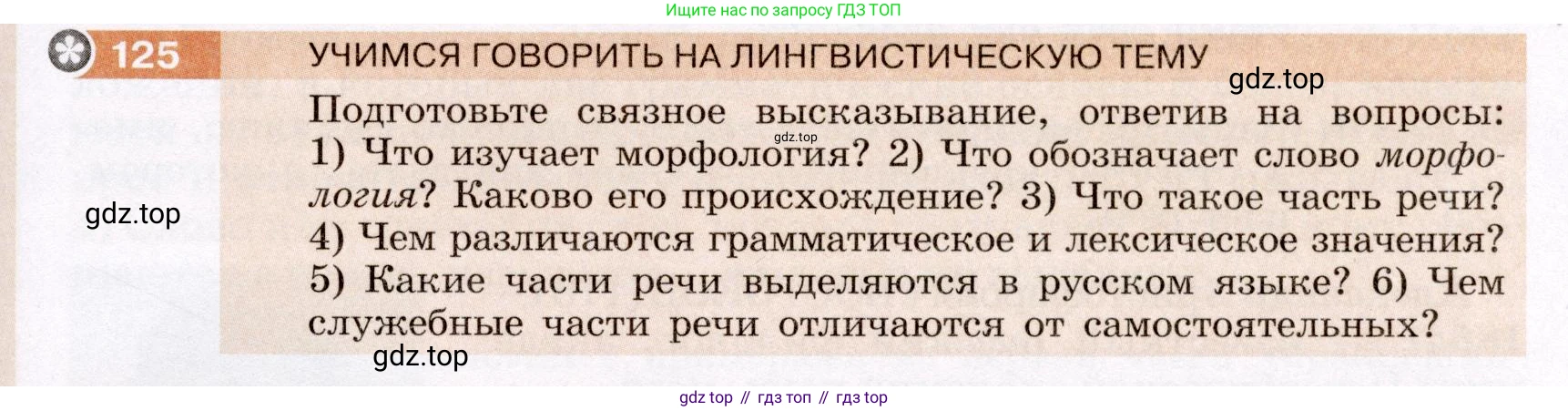 Русский язык, 6 класс Учебник, авторы: Разумовская Маргарита Михайловна, Львова Светлана Ивановна, Капинос Валентина Ивановна, Львов Валентин Витальевич, Соловейчик Марина Сергеевна, Сергеева Наталья Николаевна, Тронина Татьяна Сергеевна, издательство Просвещение, Москва, 2023, белого цвета, Часть 1, страница 50, номер 125, Условие (2022)