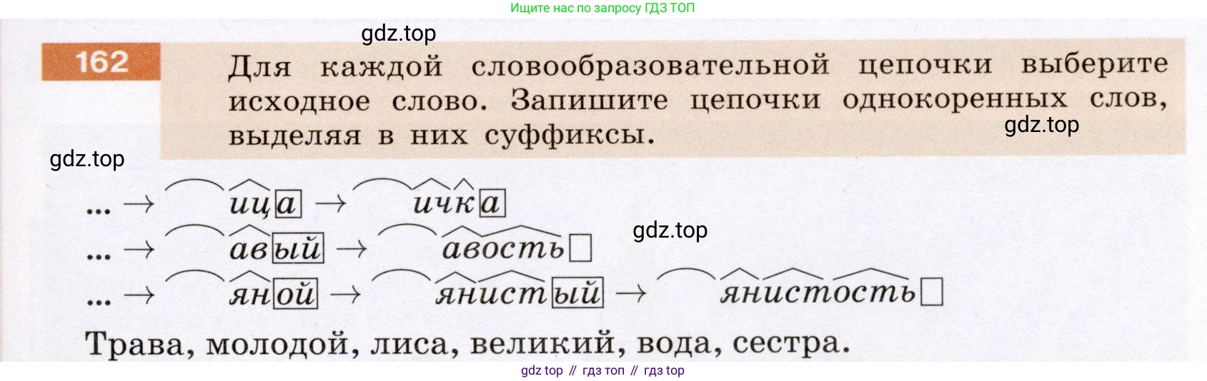 Русский язык, 6 класс Учебник, авторы: Разумовская Маргарита Михайловна, Львова Светлана Ивановна, Капинос Валентина Ивановна, Львов Валентин Витальевич, Соловейчик Марина Сергеевна, Сергеева Наталья Николаевна, Тронина Татьяна Сергеевна, издательство Просвещение, Москва, 2023, белого цвета, Часть 1, страница 65, номер 162, Условие (2022)