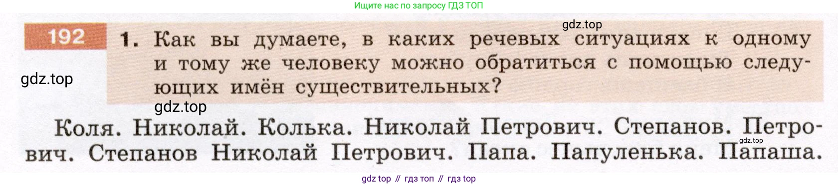 Русский язык, 6 класс Учебник, авторы: Разумовская Маргарита Михайловна, Львова Светлана Ивановна, Капинос Валентина Ивановна, Львов Валентин Витальевич, Соловейчик Марина Сергеевна, Сергеева Наталья Николаевна, Тронина Татьяна Сергеевна, издательство Просвещение, Москва, 2023, белого цвета, Часть 1, страница 77, номер 192, Условие (2022)