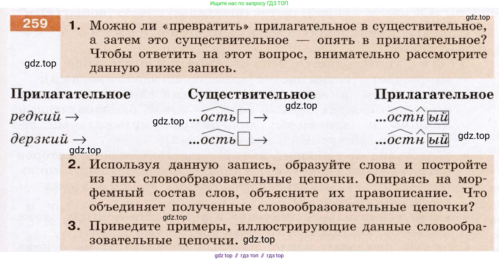 Русский язык, 6 класс Учебник, авторы: Разумовская Маргарита Михайловна, Львова Светлана Ивановна, Капинос Валентина Ивановна, Львов Валентин Витальевич, Соловейчик Марина Сергеевна, Сергеева Наталья Николаевна, Тронина Татьяна Сергеевна, издательство Просвещение, Москва, 2023, белого цвета, Часть 1, страница 98, номер 259, Условие (2022)