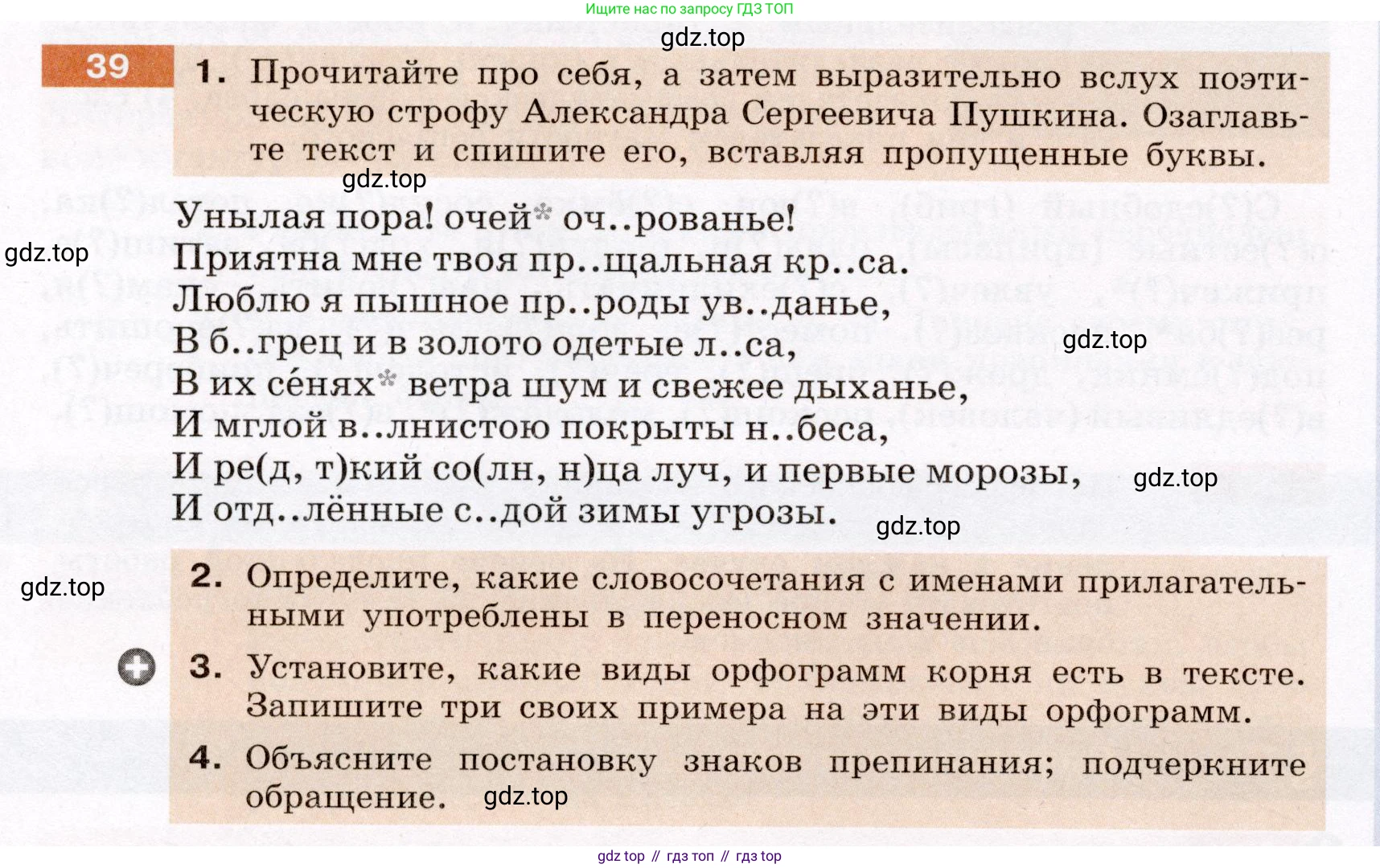 Русский язык, 6 класс Учебник, авторы: Разумовская Маргарита Михайловна, Львова Светлана Ивановна, Капинос Валентина Ивановна, Львов Валентин Витальевич, Соловейчик Марина Сергеевна, Сергеева Наталья Николаевна, Тронина Татьяна Сергеевна, издательство Просвещение, Москва, 2023, белого цвета, Часть 1, страница 22, номер 39, Условие (2022)